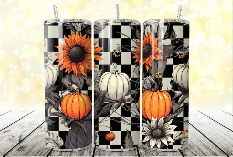Checkered Pumpkins 20oz tumbler