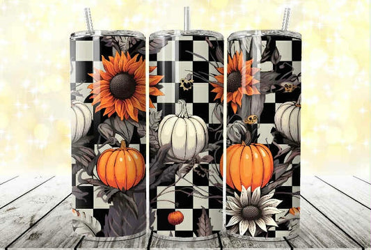 Checkered Pumpkins 20oz tumbler