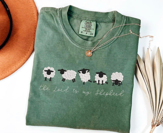 The lord is my shepherd embroidered shirt