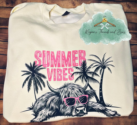 Summer Vibes Cow Shirt