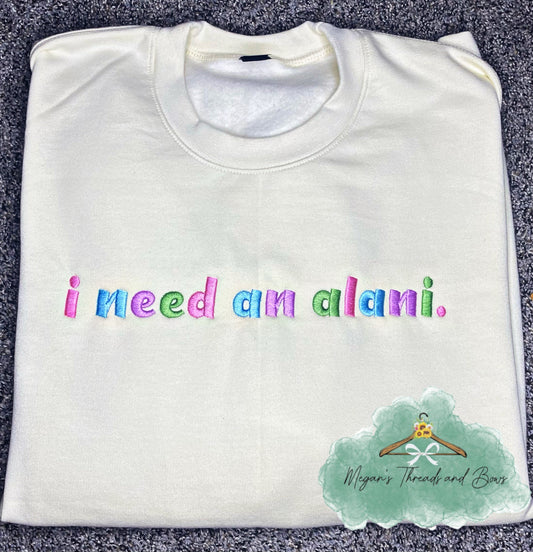 I need an Alani embroidered shirt