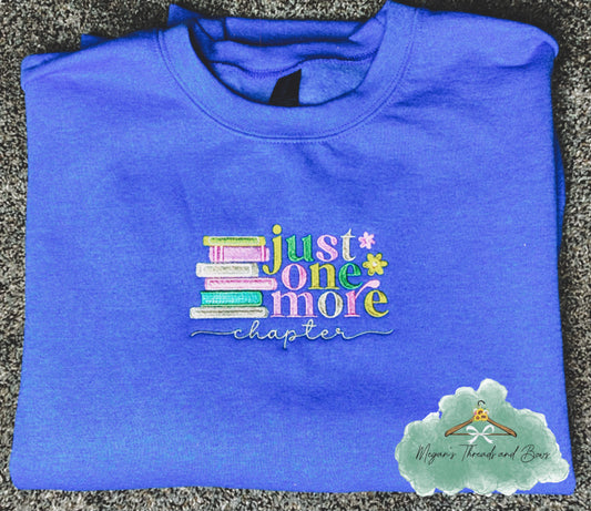 Just one more book embroidered shirt